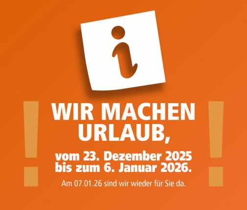 Urlaub vom 23. Dezember bis zum 6. Januar